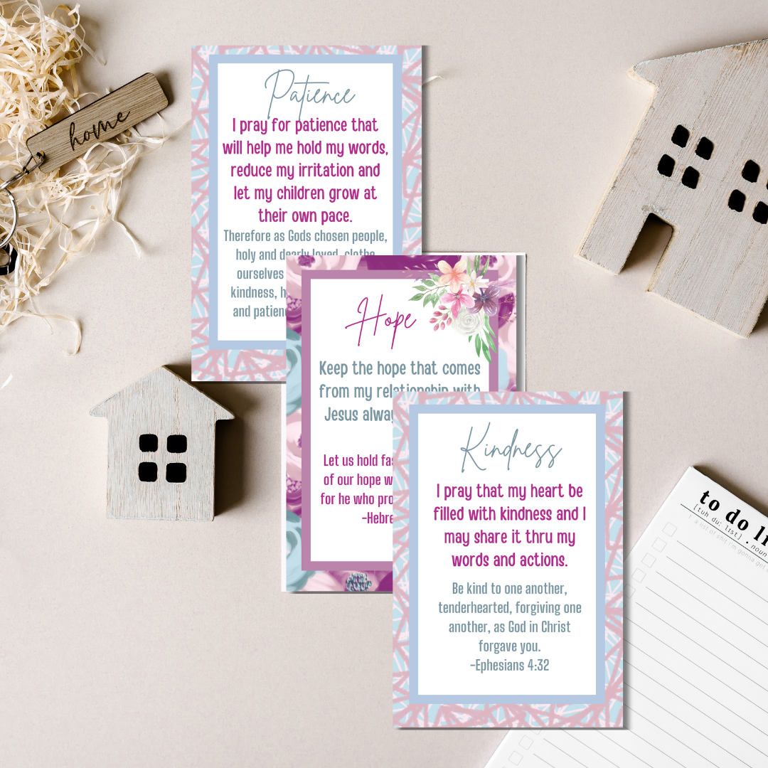 Examples of Prayer Cards for moms